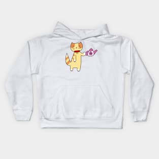 Teapot Tabby Cat Kids Hoodie